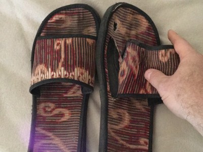 My batik sandals finally blew out at a Filipino cultural center dance performance